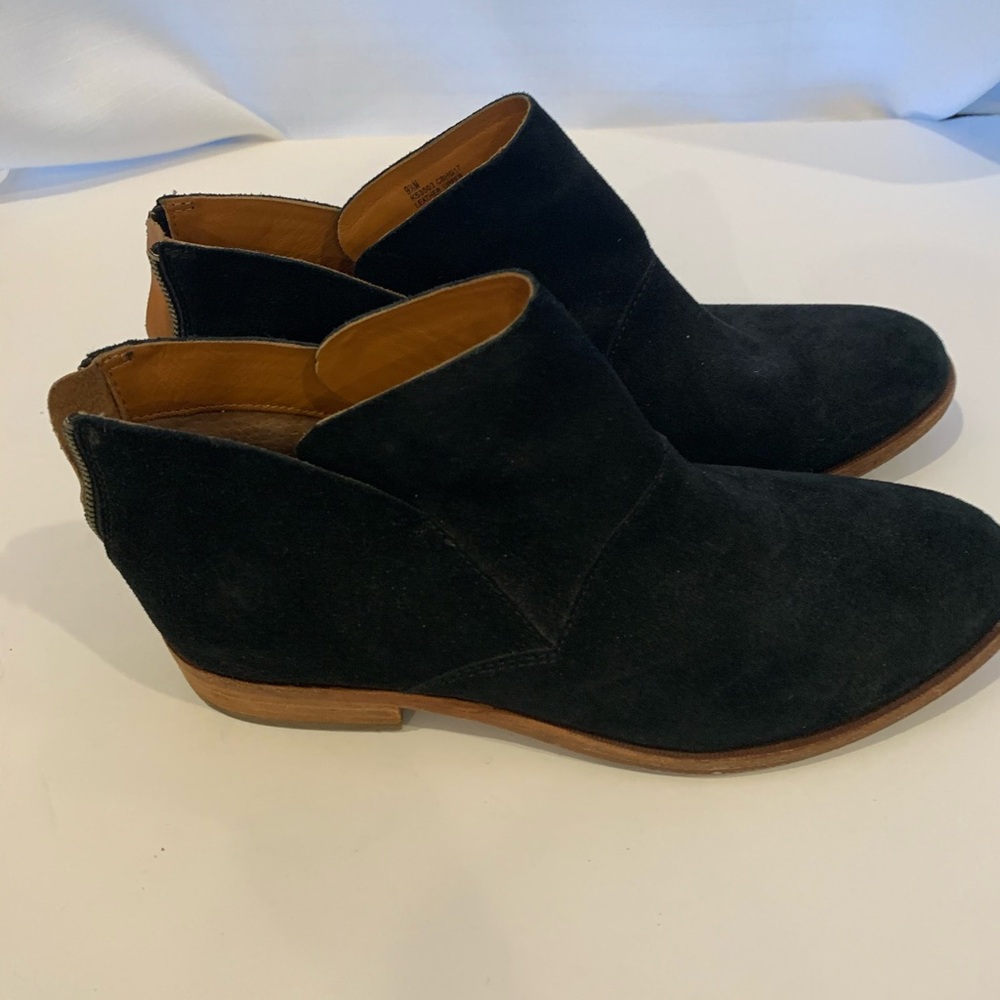 Kork-Ease Women’s Ryder Booties leather suede boots 9.5 wedge heel